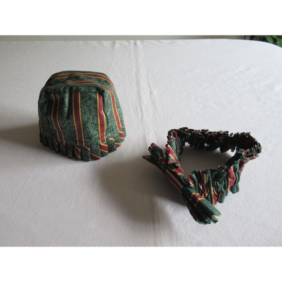 Longaberger ~11" Imperial Stripe Elastic Gathered Garter Bow + Small Liner USA - Picture 7 of 10